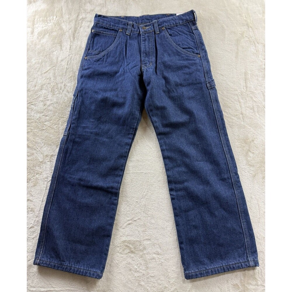 NWT Smith's Workwear Men's Flannel Lined Carpenter Work Jean, Dark Blue, 32Wx30L